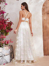 Giffniseti Summer Sleeveless Butterfly Printed Tank Top And Midi Skirt Set